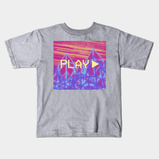 Glitchy Waves Kids T-Shirt by NeonDreams-JPEG